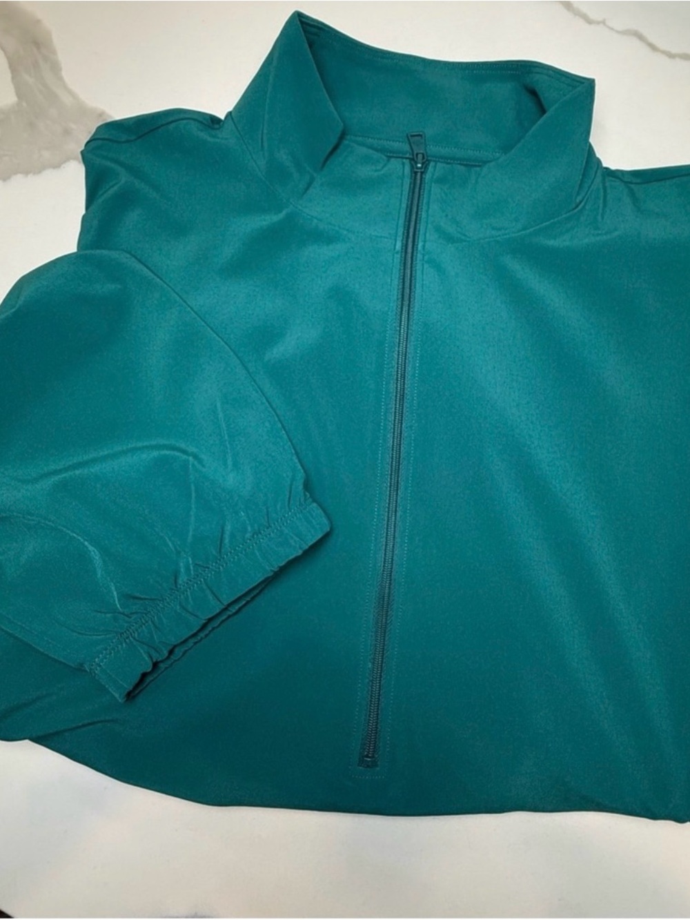 Beyond Yoga Teal Half-Zip Bomber Jacket